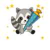 endlich Schulkind Einschulung Schule Waschbär