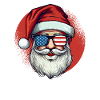 Santa Claus Patriotic USA Sunglasses