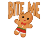 Bite Me Gingerbread Man Funny Christmas Cookie