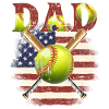 Baseball Dad USA Flag