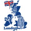 London Skyline Blue Map Tee