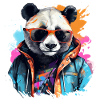 Rogue Panda. Graffiti-style design.