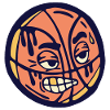 Vred Mad dryppende Tegneserie Ansigt Basketball