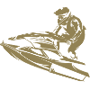Jet ski rapide en silhouette