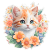 Bébé chat en fleurs