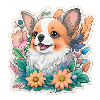 Chiots en fleurs