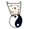 Eule und yin yang