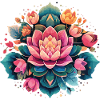Meditative Blühende Lotusblume Mandala