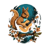 Squirrel playing a guitar