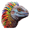 Kaleidoscopic reptile