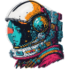 Abstract astronaut in space