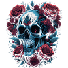 Skull with roses flowers