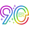 90er Jahre - bunter Regenbogen - retro