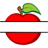 Red apple text cutout in apple