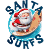 santa surfs