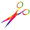 Forbici colorate nei colori dell'arcobaleno