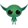Cute green alien