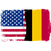Grunge US Belgium Flag Split