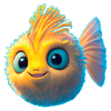 mignon bébé poisson-globe