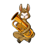 Cartoon Lama plays euphonium