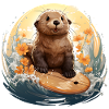 Surfing Sea Otter