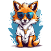 Cute fox with sunglasses