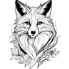 Cute Fox Face Floral