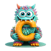 Bunter Monster mit Buchstabe C