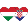 Hungary Croatia Flag Heart