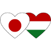 Japan Hungary Flag Heart