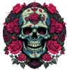 Skull full of roses
