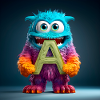 Buntes Monster mit einem