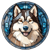 Alaskan Malamute Hunderasse Aquarellglas
