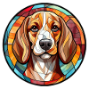 Beagle Hunderasse Aquarellglas