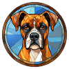 Boxer Hunderasse Aquarellglas