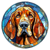 Bloodhound Dog Breed Akvarel Glas