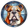 Bulldogge Hunderasse Aquarellglas