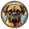Bullmastiff Dog Race Aquarelle Verre