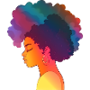 Gradient Afro Woman