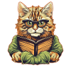 Cat with book