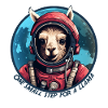 Lama astronaute avec lettrage