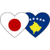 Japan Kosovo flag heart