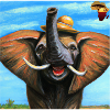 Elephant as an oil painting