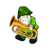 Cartoon garden gnome playing euphonium