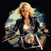 Une fille à moto !
