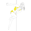 Pole Fitness Gelb Bikini Silhouette