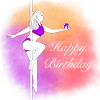 Pole Dance Birthday Gradient Illustration