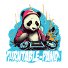 Panda DJ avec lettrage