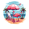 Flamingo on the beach