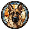 Deutscher Schäferhund Rasse Aquarellglas